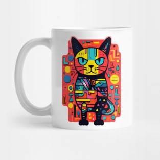 Colorful hi-tech robotic cat design Mug